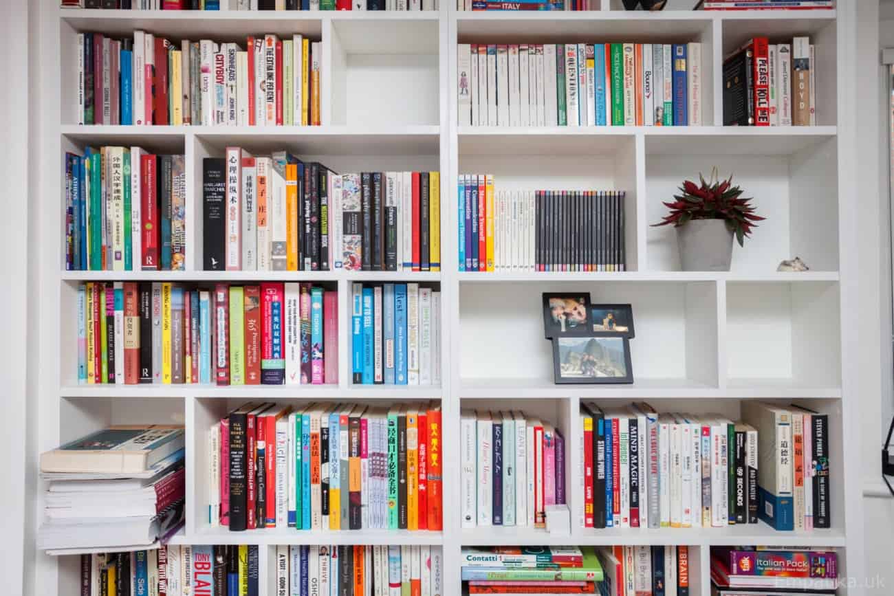 White melamine Random Bookcase 