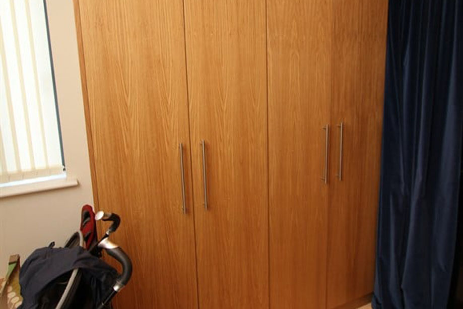 Oak Veneered Hall Cupboards
