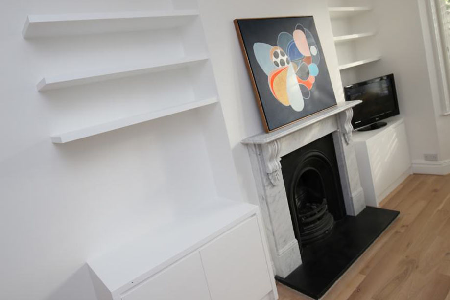 alcoves with storage cupboards