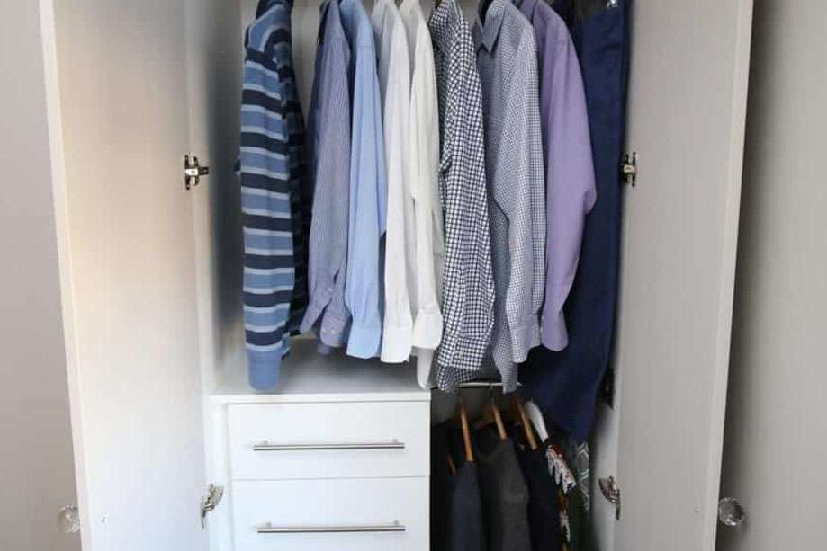 Custom White painted eco-wardrobes made from sustainable wood and free of Formaldehyde